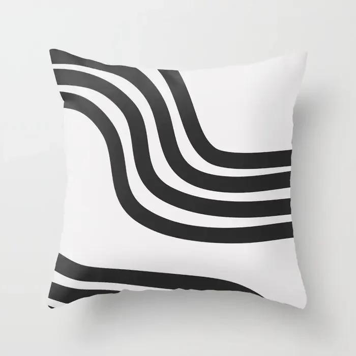 45*45cm Orange Color Throw Pillow Case Mid Century Geometric Cushion Covers for Home Sofa Chair Decorative Pillowcases