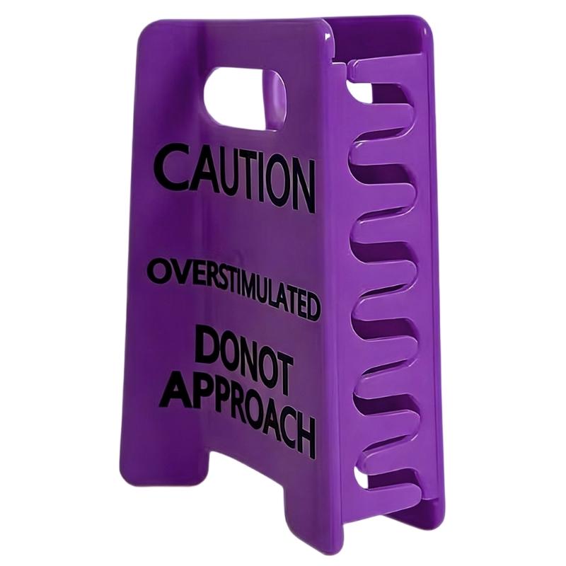 2Pcs Caution Sign Hair Clip for Children Overstimulated Warning Hairpin Safe Nonslip Grip Lightweight Easy to Clean