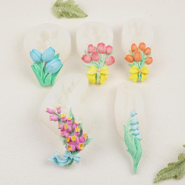 Tulip Flower Silicone Mold DIY Cake Chocolate Aromatherapy Gypsum Mold