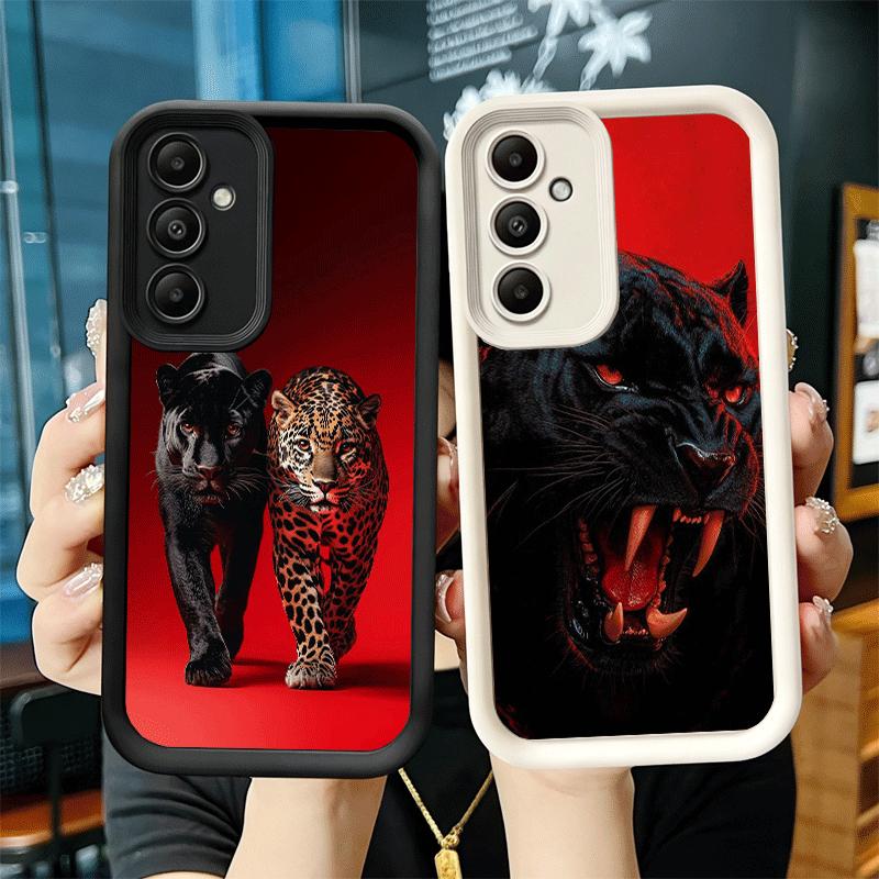 Phone Case for Samsung Galaxy A17 A16 A15 A14 A13 Black Panther Cool Animal A56 A36 A26 A55 A35 A25 A54 A34 A24 A53 A33 A23 A07