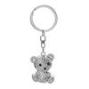Bear Shaped Keychain Pendant with Metal Split Ring and Decorative Crystal Accents for Bag Backpack Key Holder Accessories