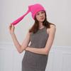 Bonnet Oreilles de Lapin Élastique Style Coréen Chapeau Tricoté Couleur Unie Bonnet Pull Personnalité Lapin Cadeaux