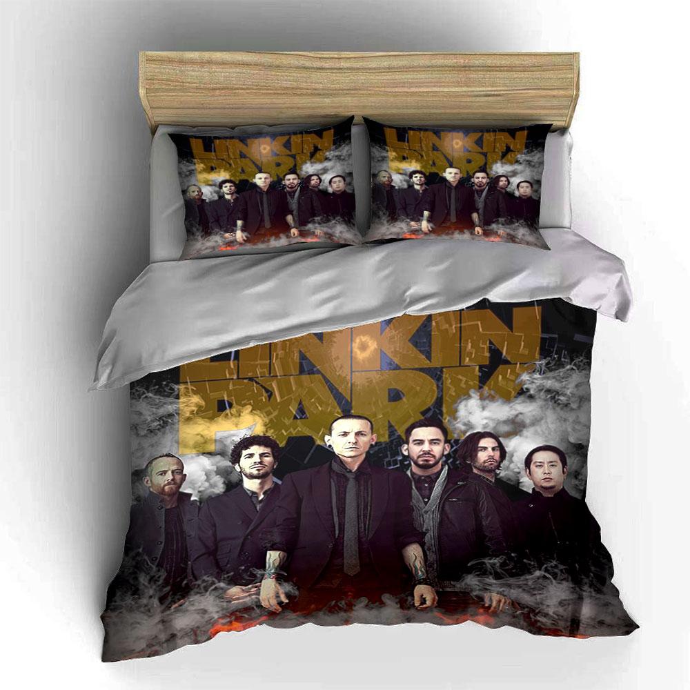 Linkin Park Band Bedding Set Bedding Duvet Cover Set Duvet Cover Pillowcases (1*Duvet Cover 2*Pillowcases, Without Duvet Insert)