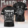 Rock Manowar Band Harajuku Hip Hop 3D Print Sports Men‘s Short Sleeve Summer Outdoor Street Fitness Quick Dry Breathable T-shirt
