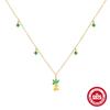Trendy Fruit Series Collarbone Chain Colored Zircon Splicing Summer Style Stackable Necklace