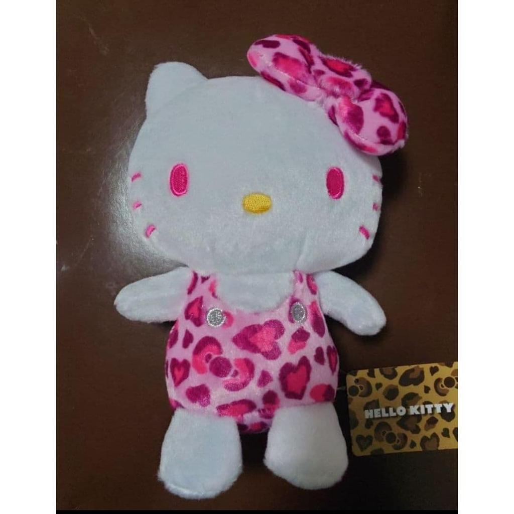 Used Hello Kitty Leopard Print Series Sitting Plush Toy 5 Pieces