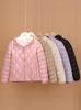 2025 Winter Korean Style Women's Lightweight Hooded Down Jacket - 90% White Duck Down, Warm Fashion Outerwear