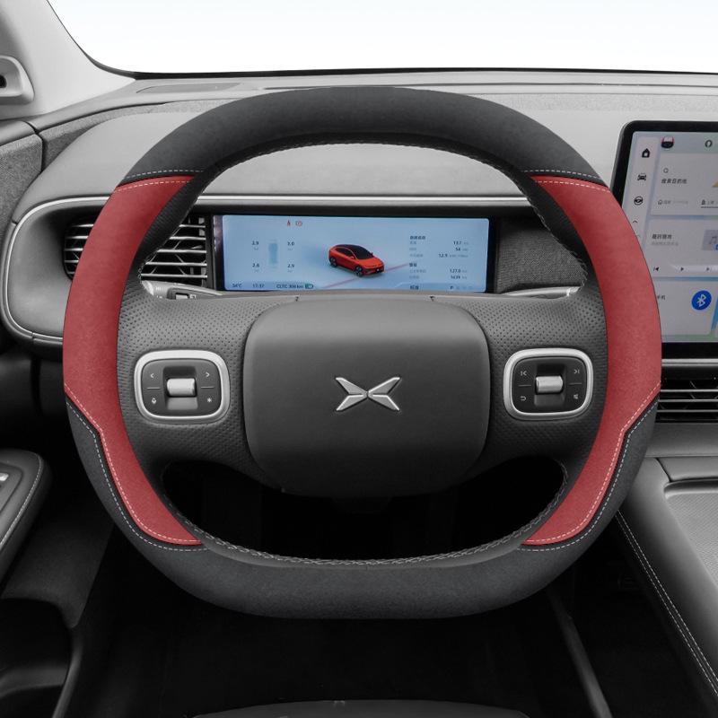 Suede Steering Wheel Cover for 24 Xiaopeng Models: G6, X9, P7, P5, M03, G9, G3 - No Sewing Needed.