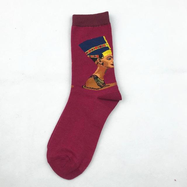 Moderne Retro Baumwollsocken Unisex Herren Damen Socken Feine Kunstmalerei Socken EMA