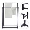 Double-Layer Metal Freestanding Towel Holder Towel Organizer Stand Solid Bathroom Towel Rack 22lbs Load-Bearing Easy To Assemble