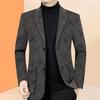 Heren jas Omgeslagen kraag Zakken met lange mouwen Single-breasted Dik Warm vest Los Grote maten Halflange casual zakelijke stijl Herenjas