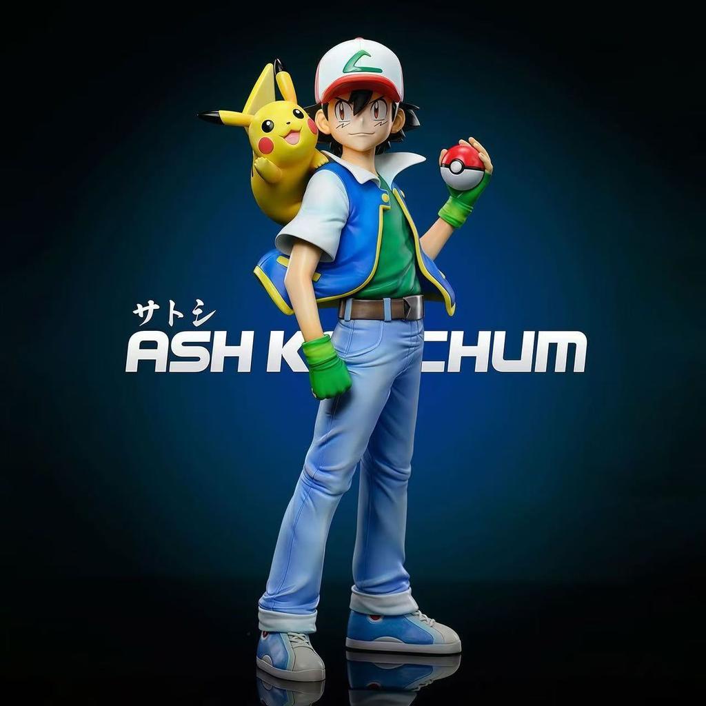 Ash Ketchum Anime Figuur 18cm Pvc Gk Standbeeld Model Verzamelbaar Poppetje Voor Kamer Bureau Decoratie Actiefiguur Speelgoed Met Brock Misty
