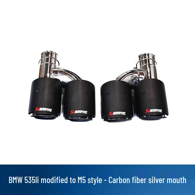 BMW 535li M5 Quad Outlet Carbon Fiber Exhaust Tailpipe (Stainless Steel, F10/F18)
