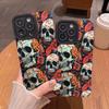Gruseliges Softcase mit Totenkopfmuster für iPhone 16 15 14 12 11 13 Pro Max 14Plus 12 13 Mini 7 8 Plus X XS Max XR Rückseite
