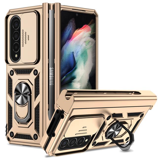 Magnetic Ring Holder Cell Phone Case For Samsung Galaxy Z Fold 4 5g Fold4 Zfold4 Lens Protective Cover For Samsung Z Fold4