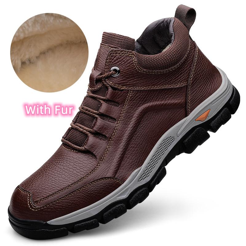 Fashion New Brand Men Casual Shoes Stylish Men Winter Plush Snow Boots Classic Male Hiking Shoes All-match Male Comfortable Basic Boots