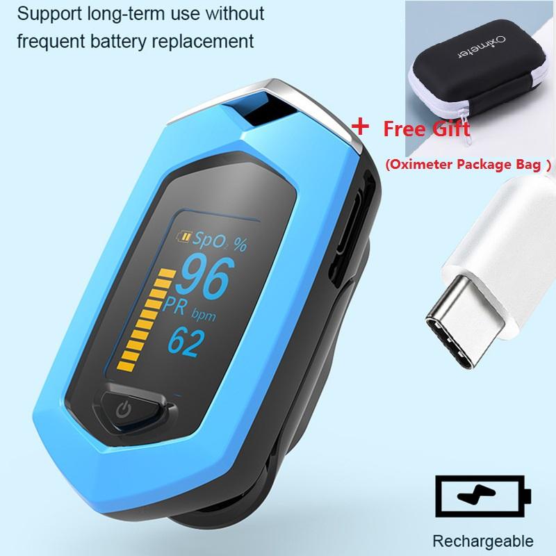 Medical Rechargeable Finger Pulse Oximeter Built-in Lithium Battery Blood Oxygen Saturation Meter Portable Spo2 Heart Rate Monitor