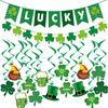 St.patrick's Day Lucky Letter Flag Clover Party Atmosphere Decoration