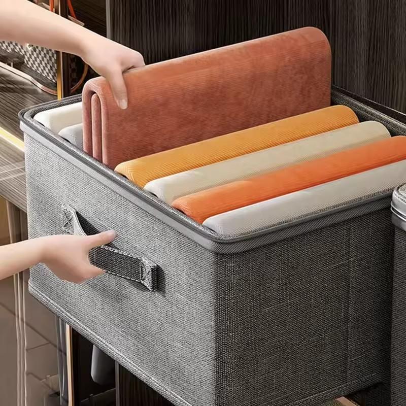 1/2PCS Large Capacity Clothes Storage Box Set with Zipper Folding Quilts And Underwear Organizer Wardrobe Storage Bags