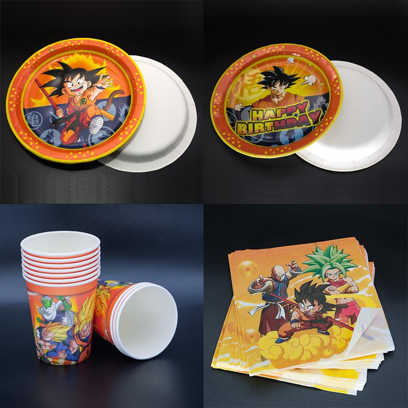 Декор для вечеринки Dragonball Dragonball z Одноразовая посуда Скатерть Стаканы Баннер на день рождения Тарелки Принадлежности для детского душа Игрушки
