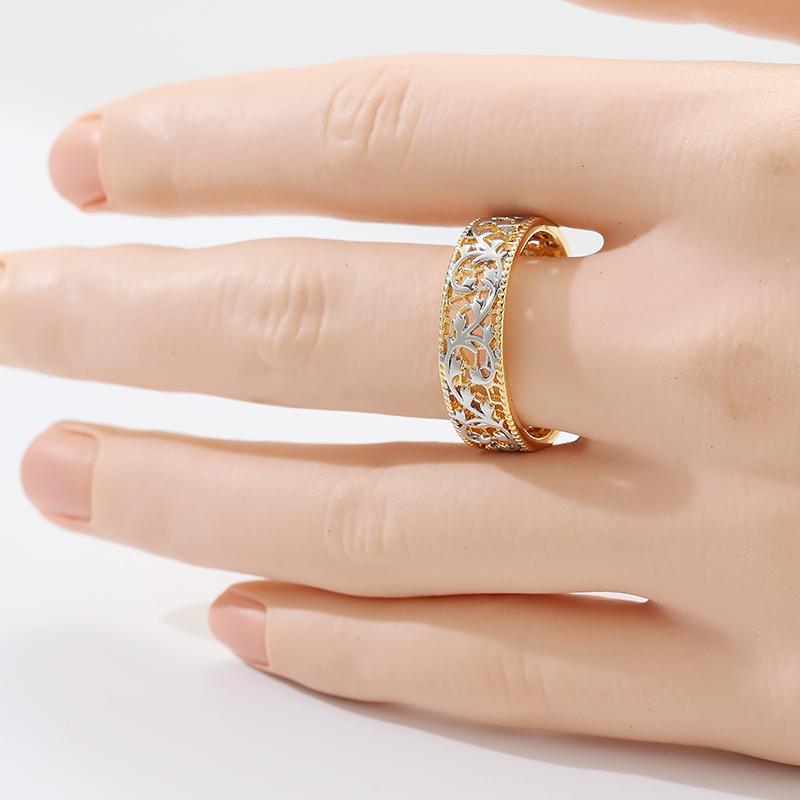 Gorgeous Exquisite Hollow Bridal Wedding Ring for Women Hand Carved Temperament Elegant Banquet Anniversary Jewelry Accessories