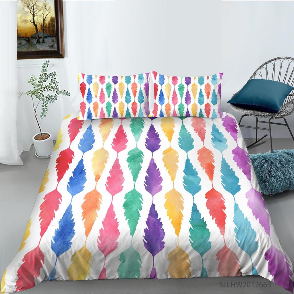 3D Color Pattern Graphic Printing Bedding Single Double Bed Full Size Vintage Pattern Pillowcase and Quilt Cover 2 or 3 Comfortable Home Decoration