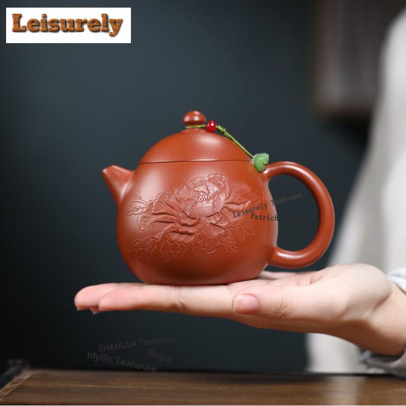 270ml Classic Yixing Purple Clay Teapots Famous Artists Handmade Dragon Egg Pot Raw Ore Zhu Mud Kettle With Infuser Zisha Teaset