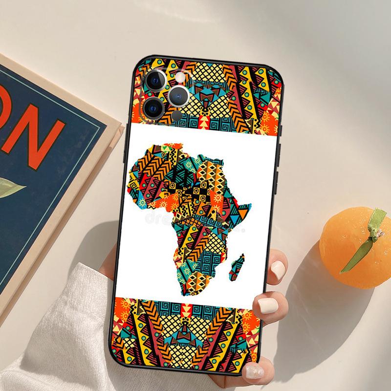 Africa Map Geogra Funda Case For iPhone 16 Pro Max 15 14 11 12 13 Pro Max Mini XR 16e 16 15 Plus Phone Cover