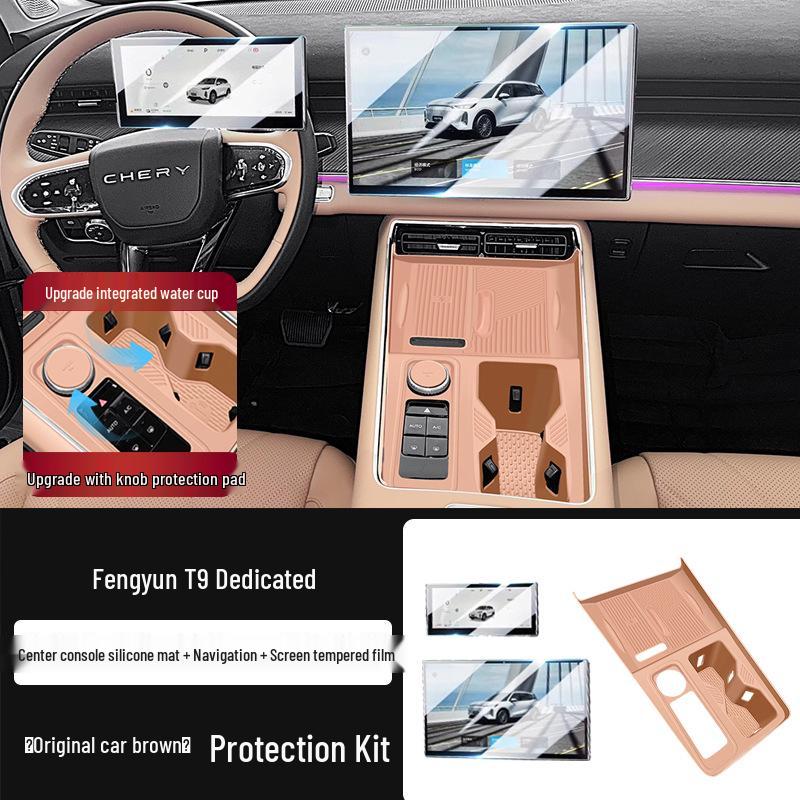 Silikon Anti-Rutsch-Matte für Chery Fengyun T9 Konsole & Getränkehalter