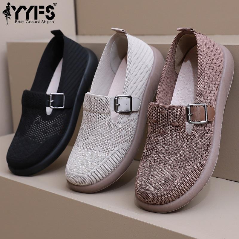 Shoes for Women 2025 Summer New Style Ladies All-match Casual Slip-on Mesh Shoes Soft Soles Not Tiring Round Toe Casual Shoes