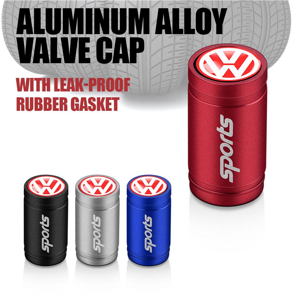 4Pcs Car Valve Caps Wheel Tires Air Tyre Stem Protective Covers For Volkswagen VW Golf  Jetta Tiguan Touran Rline R32 MK4 GTI R EHJLN1