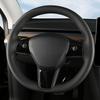 Tesla Suede Steering Wheel Cover All Season Universal Interior Tuning Accessories For Tesla Model 3 Y 2023 2022  -