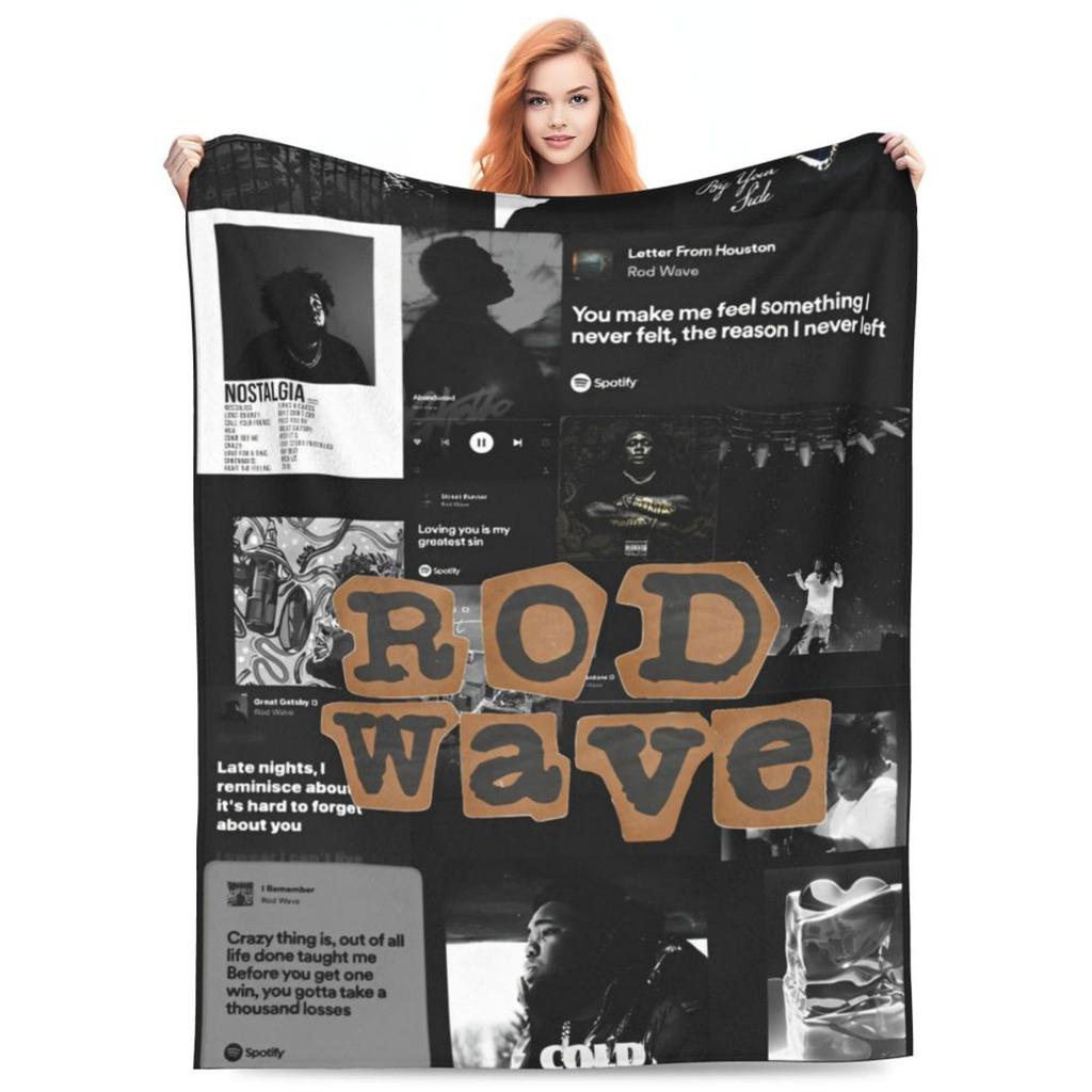 Rod Wave Hip Hop Rapper Blanket Cover Singer Last Lap Album Flannel Throw Blanket Portable Lightweight Multi-function Thin Quilt