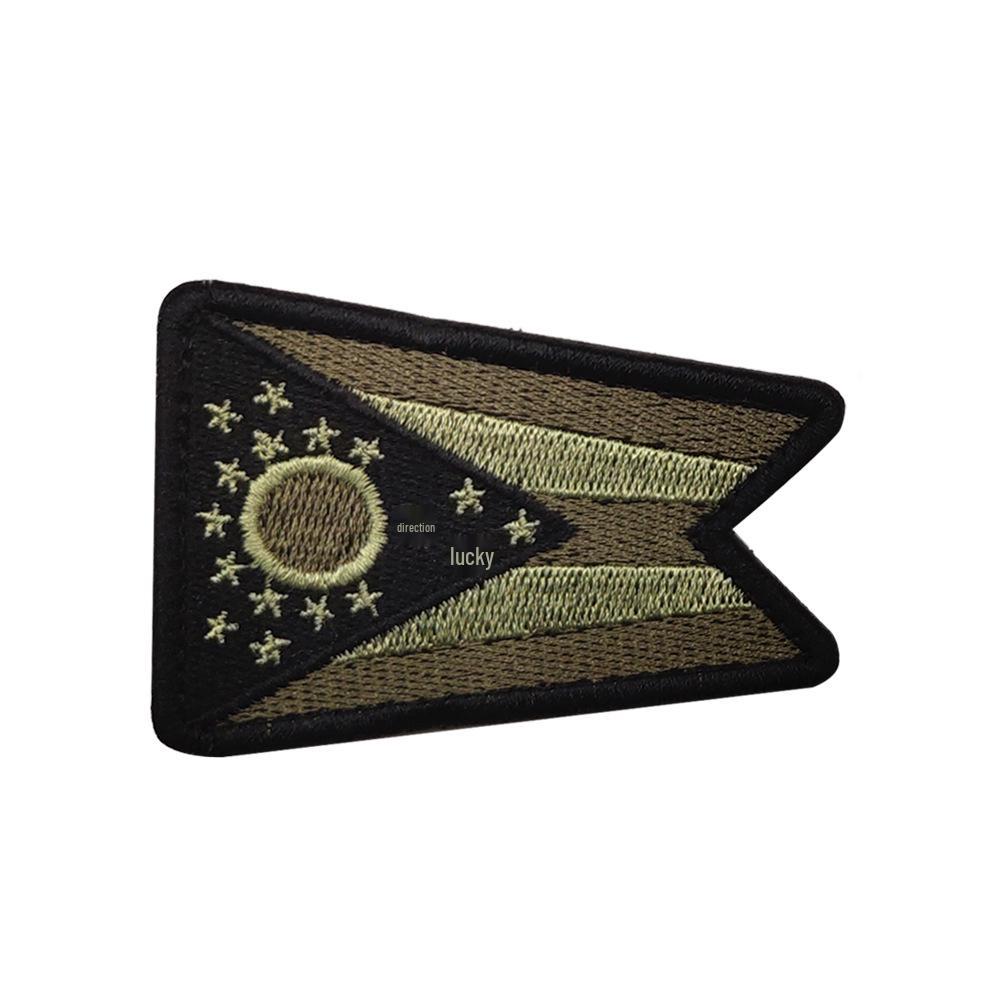 Bestickte Klettverschlusspatches: Staatsflaggen von NY, IL, TN & OH