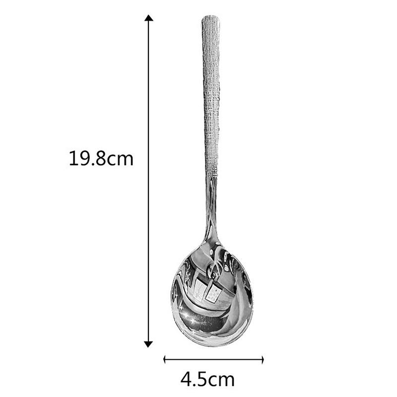 304 Stainless Steel Spoon Long Handle Tablespoons Hot Pot Soup Ladle Ramen Noodles Scoop Kitchen Tableware Cooking Utensils
