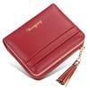 Women's short wallet, multi-card driver's license change bag, fashionable tassel snap buckle women's bag