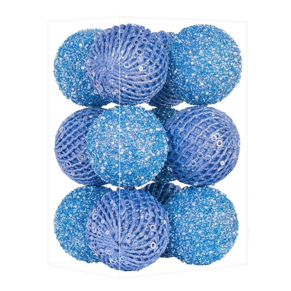 6/12Pcs New 8/10cm Christmas Tree Ornament Foam DIY Party Hanging Ball Colorful Xmas Tree Hanging Ornament New Year