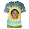 Popový herec Nicolas Cage 3D tištěné tričko Zábavný trend Kulatý výstřih Krátký rukáv Horní díl Letní móda Pánská Trend osobnosti Streetwear