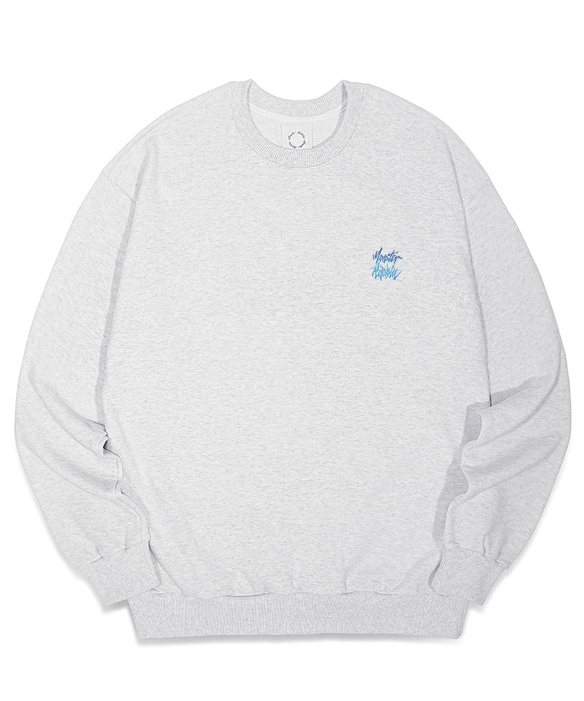 MONSTER REPUBLIC Movement Logo Blue Wave Sweatshirt Melange Gray