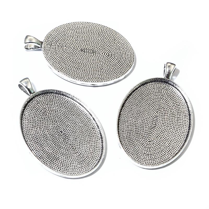 New Fashion 5pcs/lot 30x40mm Inner Size 8 Colors Plated Simple Style Cabochon Base Setting Charms Pendant
