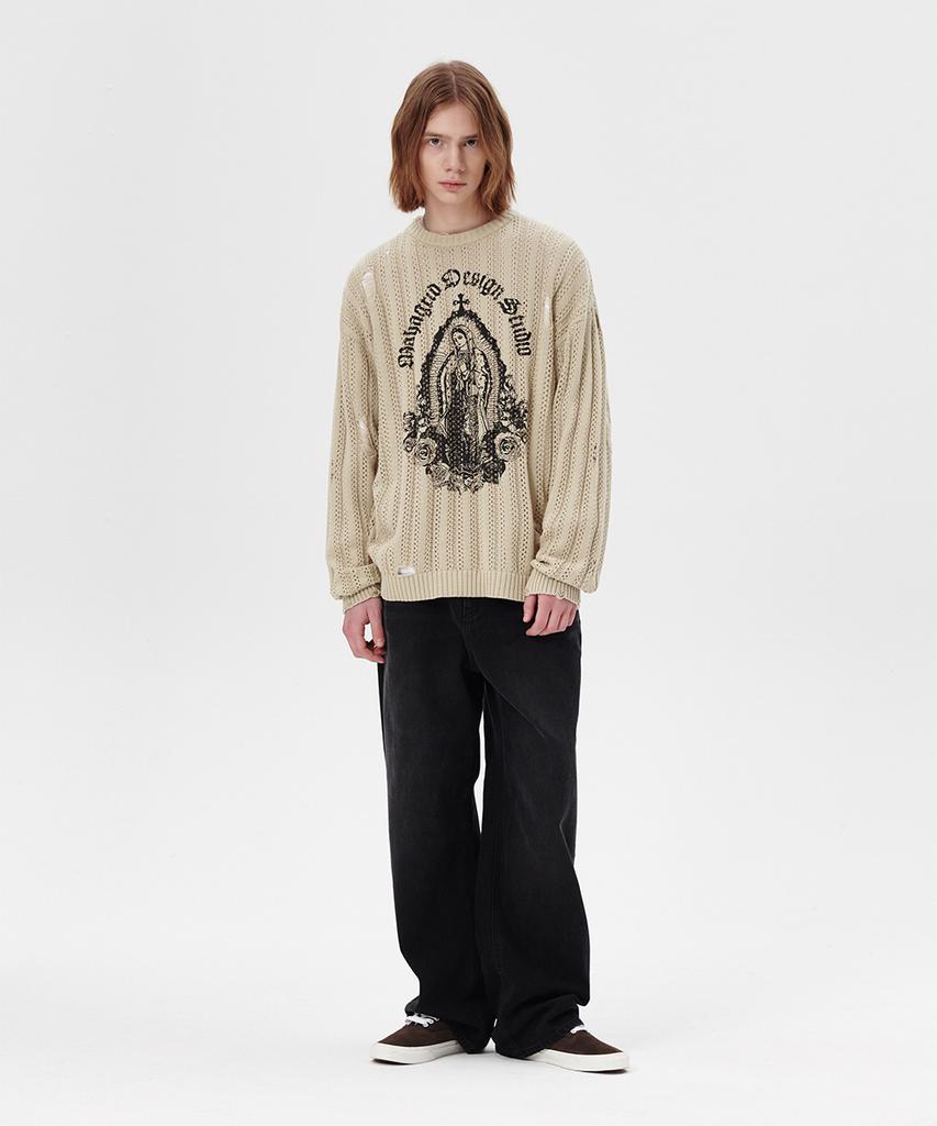 MAHAGRID Blessed Mesh Knit Beige(Mg2Esmk601A)