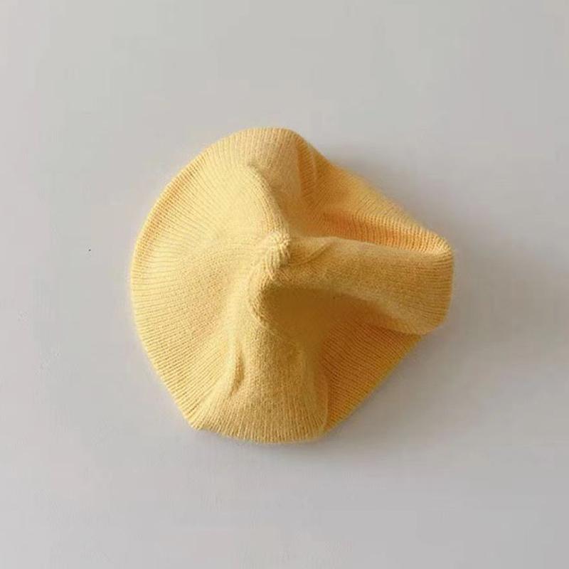 Fashion Cute Baby Knitted Beret Hat Solid Color Children's Warm Hats Autumn Winter Cap For Kids Outdoor Bonnet Accessories Gift