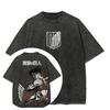 Attaque des Titans Hommes et Femmes Mode d'Été Vêtements Décontractés Style Rue Rétro T-shirt en Coton Imprimé Anime