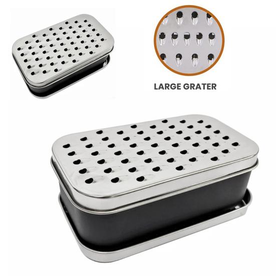 1 Set Vegetable Grater Double-sided Manual Cheese Grater Stainless Steel Vegetable Chopper
