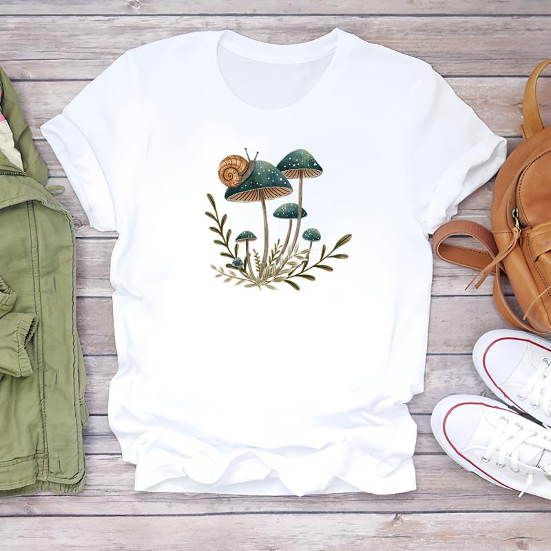 Daily Fashion T-shirt for Women, Summer Trendy Cute Printed Design, Short-sleeve Stylish Top.