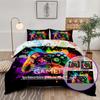 3PC Oil Colored Game Console Duvet Cover, 1 Duvet Cover+2 Pillowcases, Digital Printing Technology, Comfortable And Soft Fabric