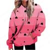 Sudadera con capucha gráfica con estampado floral 3D para mujer, sudaderas de moda para mujer, sudadera, abrigo oversize, sudadera con corazón, bolsillos, jerséis