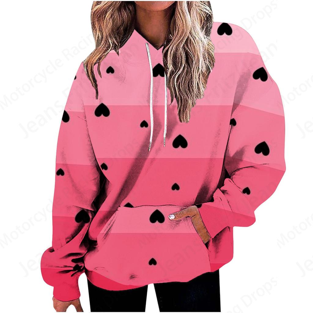 Sudadera con capucha gráfica con estampado floral 3D para mujer, sudaderas de moda para mujer, sudadera, abrigo oversize, sudadera con corazón, bolsillos, jerséis