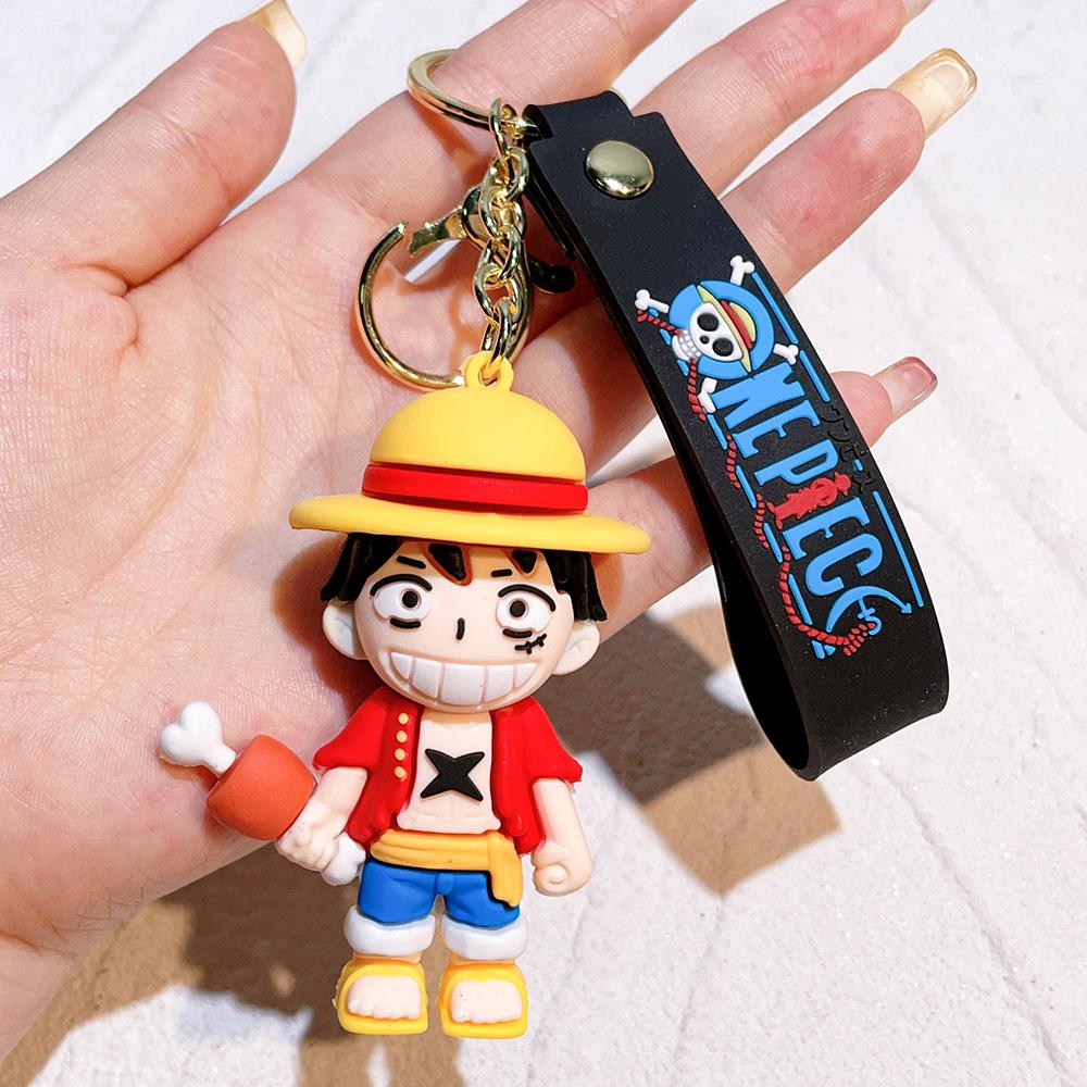 50 Stile ONE PIECE Themen Schlüsselanhänger Niedlicher Ruffy, Roronoa Zoro, Silikon Spielzeugpuppe Schlüsselanhänger Rucksackdeko Kleine Geschenke für Freunde