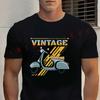 Vintage Scooter Retro Design Motorcycle Cotton T-Shirt Men's Casual Short Sleeve Summer Tops Tee